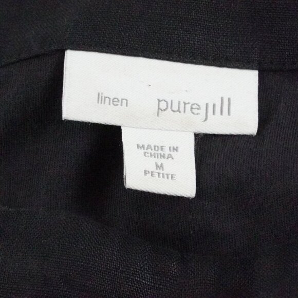 J.jill Pure Jill Layered Midi Dress Womens Petite Medium Black - Picture 3 of 10